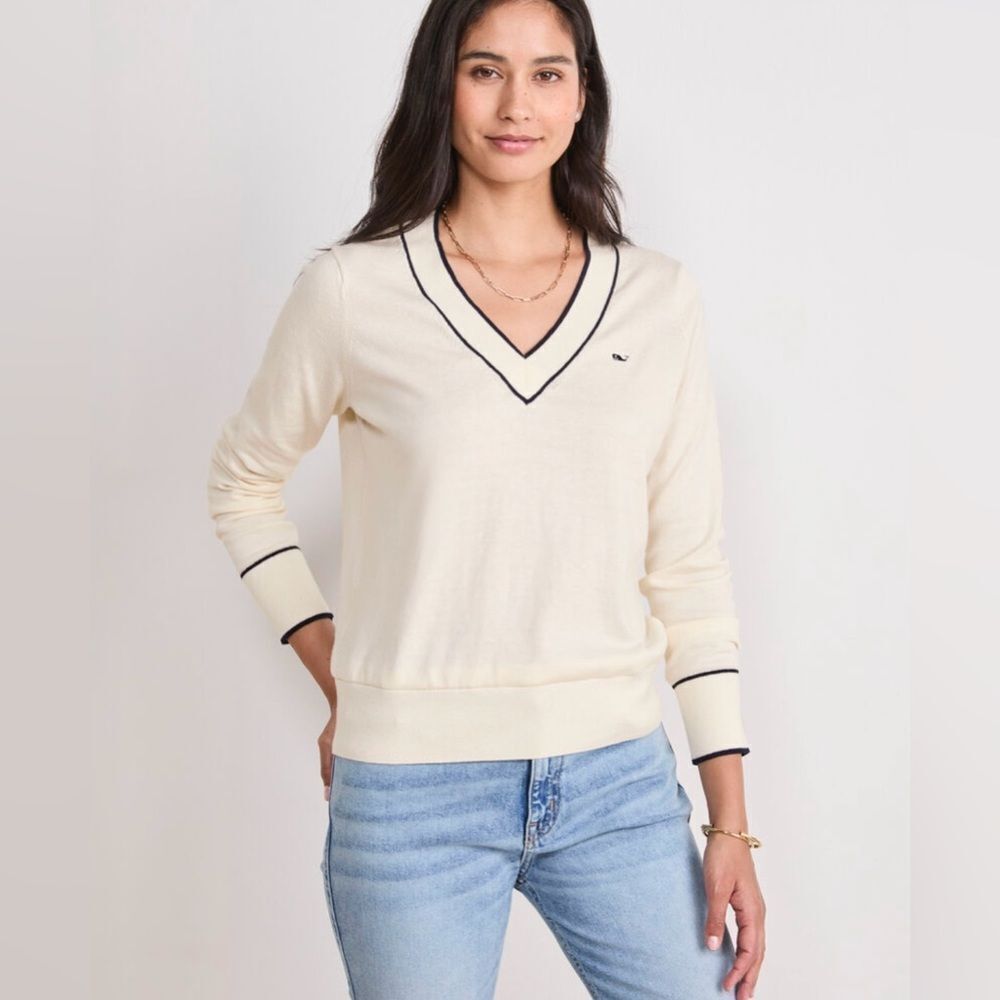 Vineyard Vines XL Heritage V-neck Cashmere Pima Cotton Lightweight Sweater